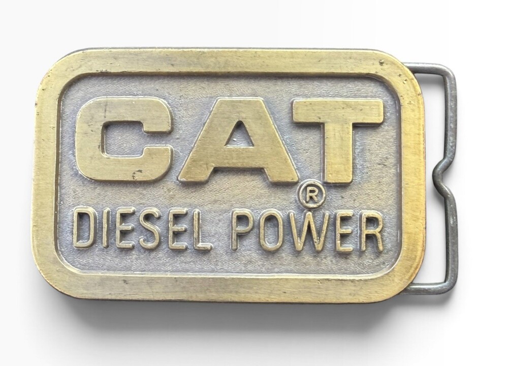 VINTAGE 1976 ***CAT DIESEL POWER*** HEAVY MACHINERY COMPANY BELT BUCKLE